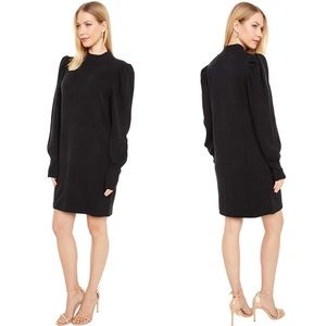 Wayf Lola Black Puff Sleeve Sweater Dress